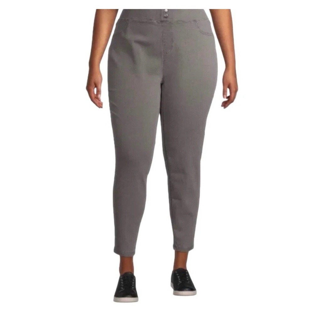 New Women's Terra & Sky 4X Gray Mid Rise Jeggings